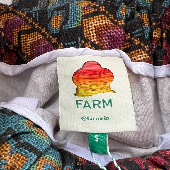 FARM RIO NWT Yawanawa Stripes Paperbag Pants Beaded Anthropologie New Small - Picture 10 of 11